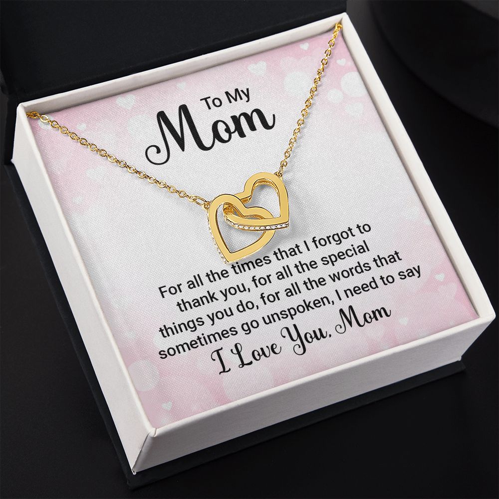 To My Mom Necklace, Gift For Mom, Mother's Day Gift from Daughter, Mom Jewelry Gift for Mothers Day, Birthday Gift for Mother, Moms Gift from Daughter Son, Necklace for Mom Mother 23 Interlocking Hearts Necklace