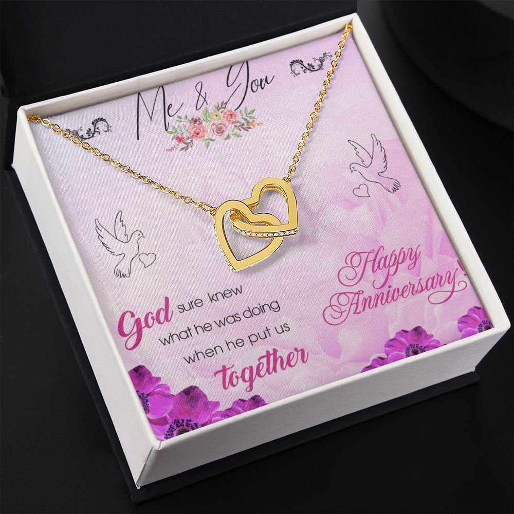 To My Wife Necklace, Wedding Anniversary Jewelry For Women, Necklace For Wife from Husband, Gift For Wife Birthday Gifts From Husband Necklace, Jewelry With Message Card In A Gift Box8 Interlocking Hearts Necklace