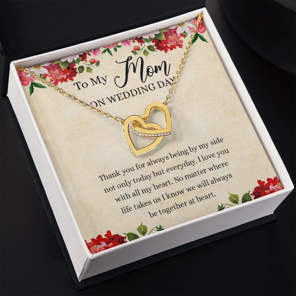Gift for Mother of The Groom Necklace Gift for Mom on Wedding Day Gift for Maid of Honor Gift for Bridesmaid Proposal Gift to My Mom Necklace from Daughter Interlocking Hearts Necklace