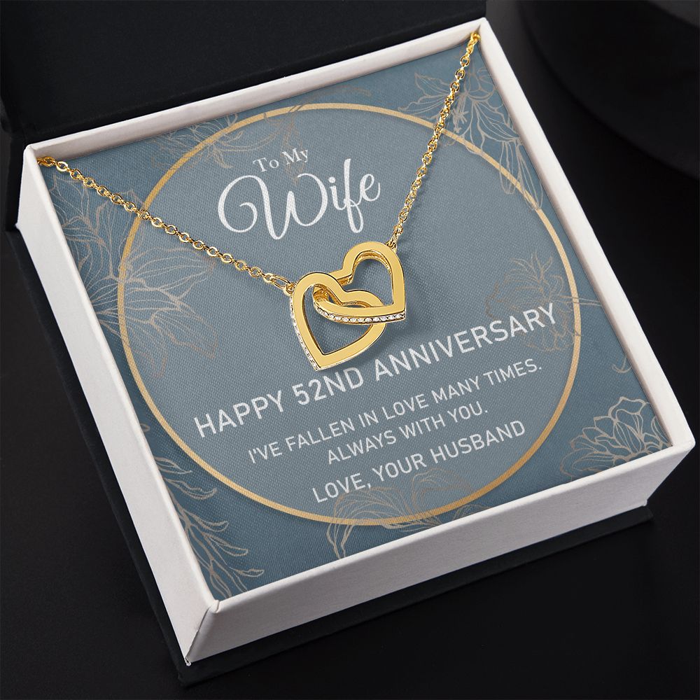 To My Wife Necklace from Husband, Personalized Necklace for Women, Luxury Necklace for Wife from Man Men, Wedding Anniversary Present For Wife, Beautiful Wife Jewelry Christmas Birthday Gifts For Wife5 Interlocking Hearts Necklace