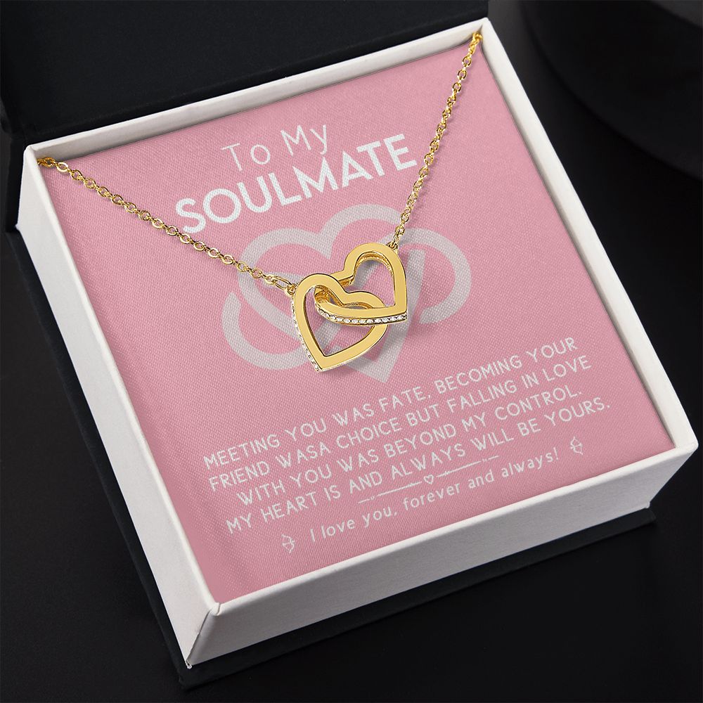 To My Soulmate Forever Love Necklace Gift For Soulmate Jewelry For Girlfriend Interlocking Hearts Necklace