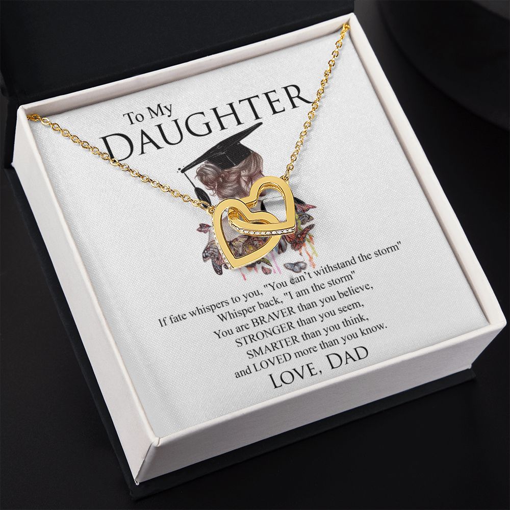 Mother Daughter Gift Ideas, To My Daughter Gift Necklace from Mom, Jewelry Pendant Present for Daughter, Birthday Christmas Gift Graduation Gifts for Daughters, Mother and Daughter Necklace 25 Interlocking Hearts Necklace