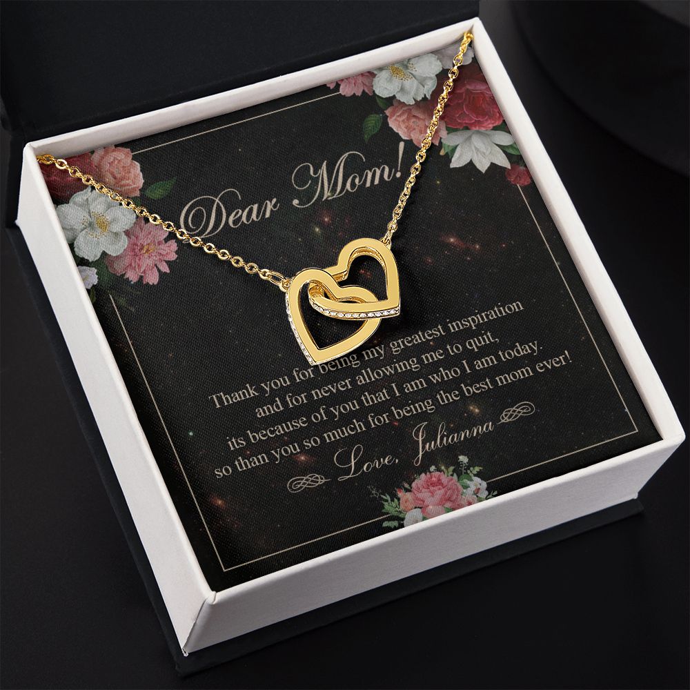 To My Mom Necklace, Gift For Mom On Mother's Day Thank You Mom Gifts From Kids Mom Julianna Interlocking Hearts Necklace