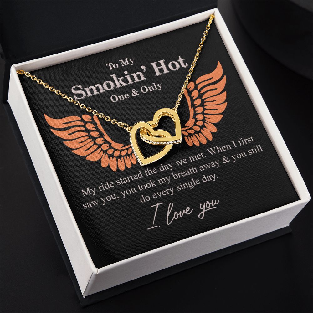To My Smokin' Hot Necklace Gift One And Only - My Ride Started Alluring Necklace Interlocking Hearts Necklace