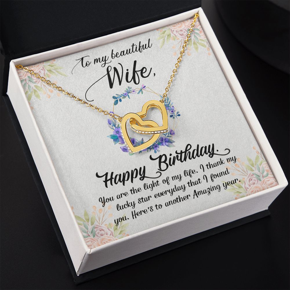 To My Beautiful Wife Necklace, Wedding Anniversary Jewelry For Women, Necklace For Wife from Husband, Gifts For Wife Birthday Gifts Necklace, Jewelry With Message Card In A Gift Box