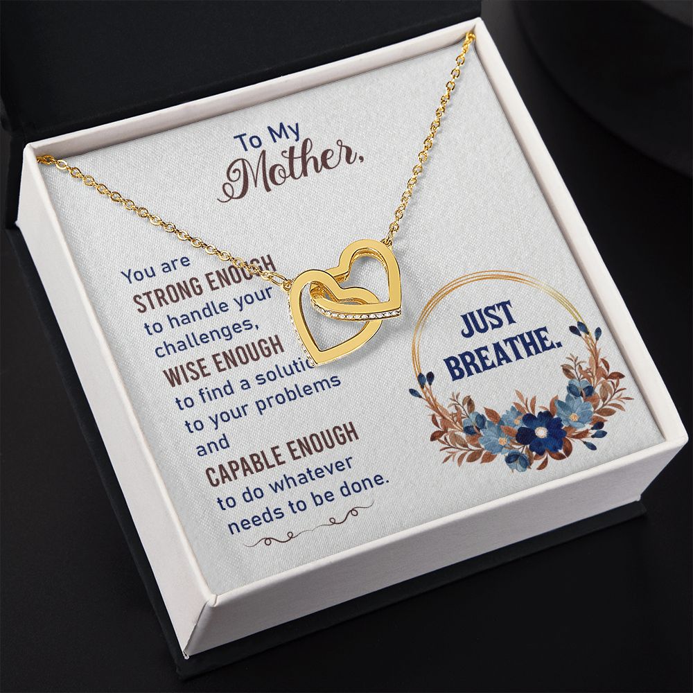 To My Mother Necklace Pendant Gift From Daughter In Law Necklace Strong Enough Gift For To Mom Happy Mother's Day Mother In Law Gift On Birthday Anniversary Gift 30821 Interlocking Hearts Necklace