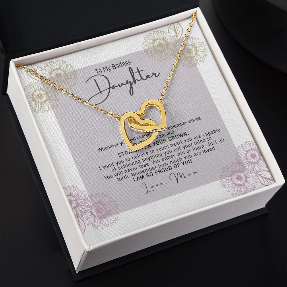 Daughter Necklace Gift From Mom Mother Daughter Jewelry Gift 21st Birthday Xmas Interlocking Hearts Necklace