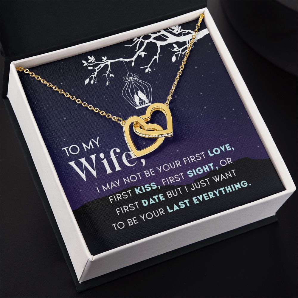 To My Wife Necklace from Husband, Personalized Necklace for Women, Luxury Necklace for Wife from Man Men, Wedding Anniversary Present For Wife, Beautiful Wife Jewelry Christmas Birthday Gift For Wife15 Interlocking Hearts Necklace