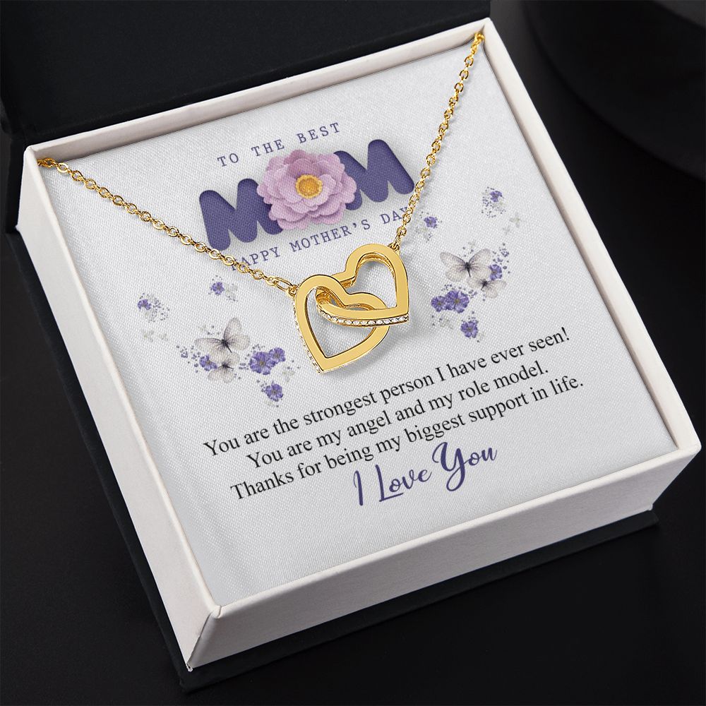 To The Best Mom Necklace, Best Mom Gifts, Mothers Day Gifts, Birthday Gift For Mom Interlocking Hearts Necklace
