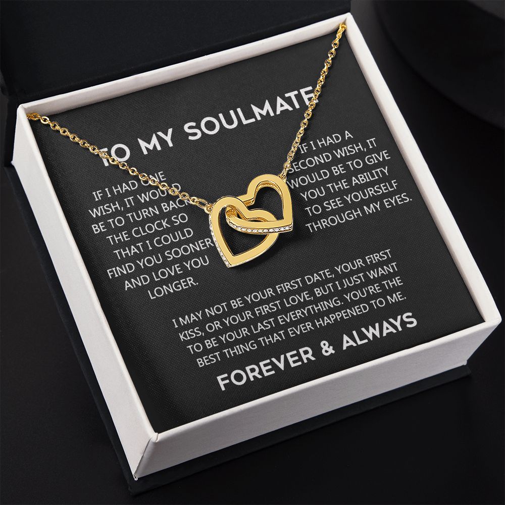 To My Soulmate Eternal Hope Necklace  Wife Soulmate Valentines Day Gift for Her 175144059615 Interlocking Hearts Necklace