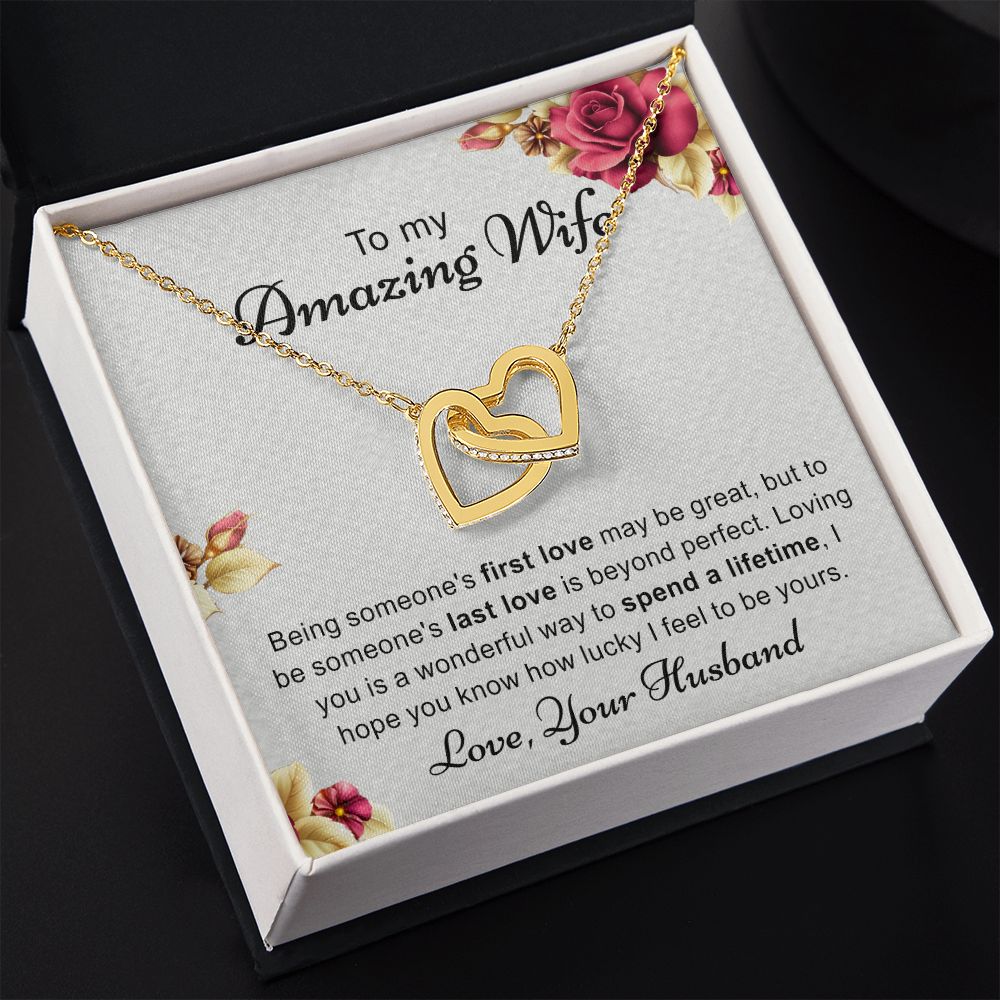 Birthday Gifts For Wife, Necklace Gifts For Wife From Husband, To My Wife Jewelry For Women , To My Wife Necklace  from Husband Wedding Anniversary Present For Wife, Beautiful Wife Jewelry Christmas 6 Interlocking Hearts Necklace