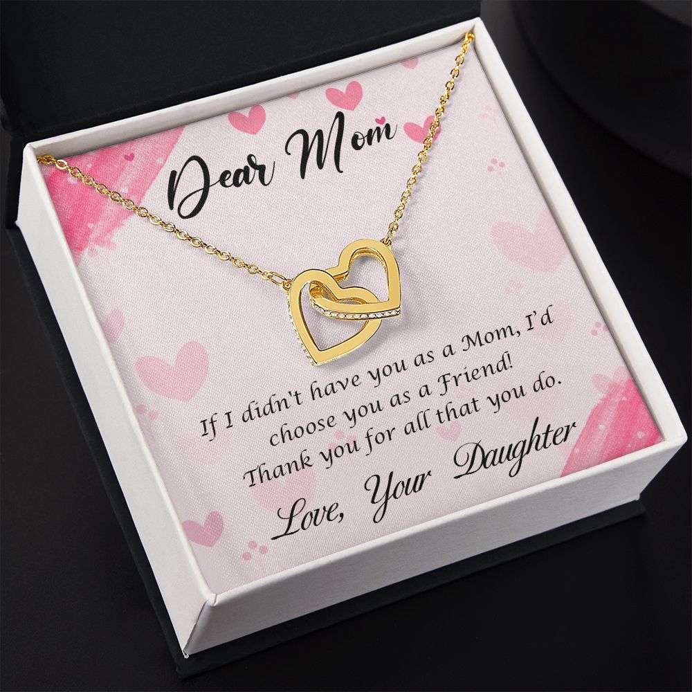 To My Mom Necklace, Gift For Mom, Mother's Day Gift from Daughter, Mom Jewelry Gift for Mothers Day, Birthday Gift for Mother, Moms Gift from Daughter Son, Necklace for Mom Mother 10 Interlocking Hearts Necklace