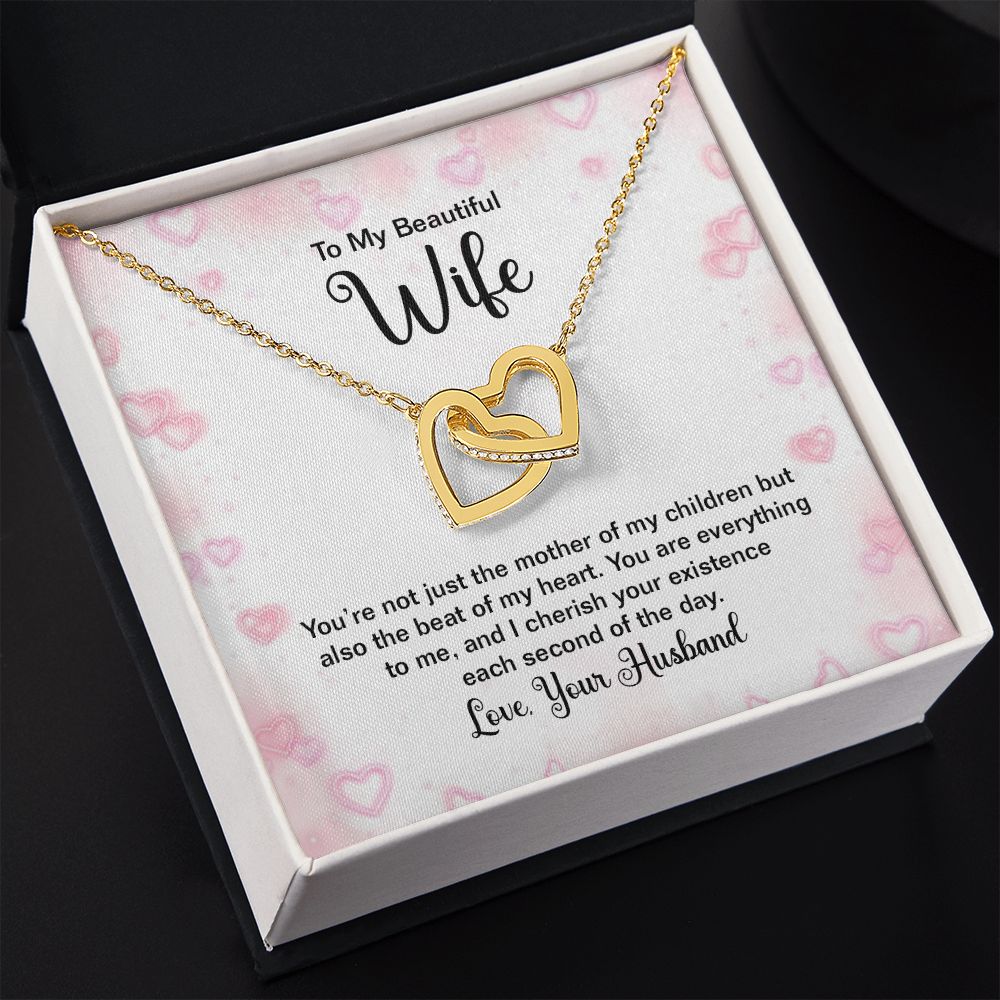 To My Beautiful Wife Necklace, Wedding Anniversary Jewelry For Women, Necklace For Wife from Husband, Gifts For Wife Birthday Gifts Necklace, Jewelry With Message Card In A Gift Box