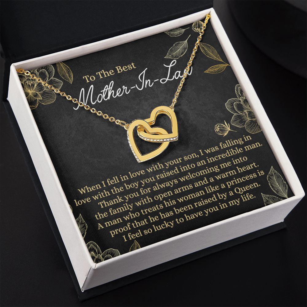 Mother In Law Gift, Cute Mother In Law Gifts Christmas, Unique Gift for Mother In Law Birthday, Best Mother In Law Gift, Mother-In-Law Gift Interlocking Hearts Necklace