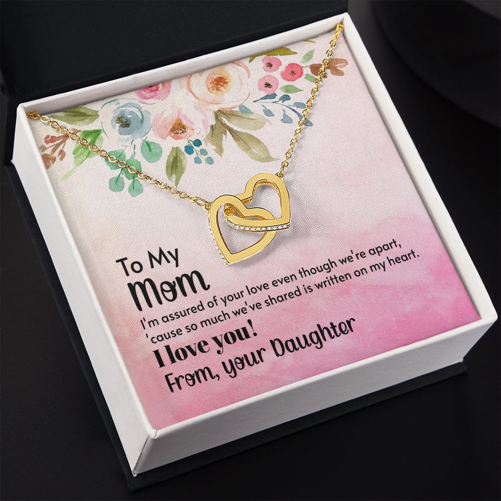 To My Mom Necklace, Gift For Mom, Mother's Day Gift from Daughter, Mom Jewelry Gift for Mothers Day, Birthday Gift for Mother, Moms Gift from Daughter Son, Necklace for Mom Mother 21 Interlocking Hearts Necklace