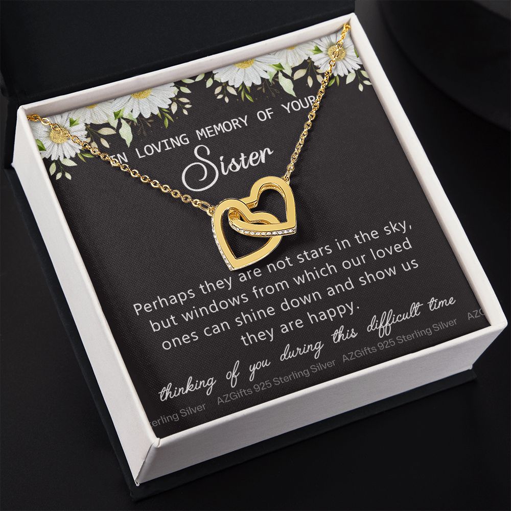 Loss Of Sister Necklace Gift, Sympathy Loss Of Sister, Sympathy Gift Box, Loss Of Sister Necklace, Loss Of Sister, Loss Of Sister Gift, Condolence Gifts, Remembrance Necklace for Women Interlocking Hearts Necklace
