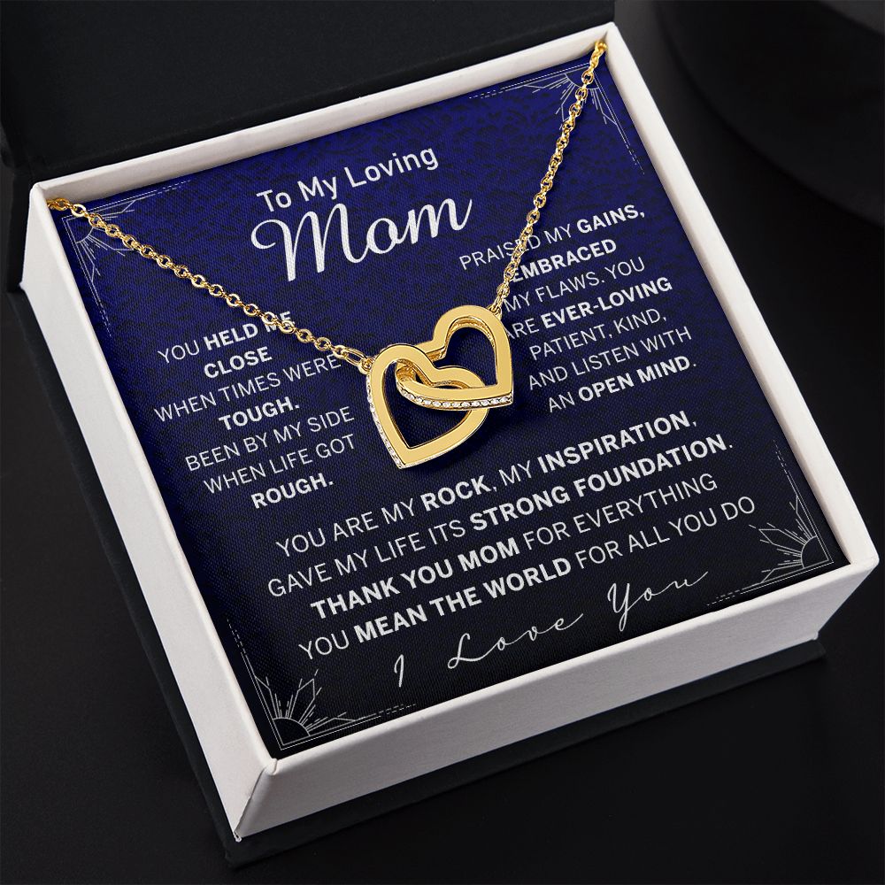 To My Mom Necklace, Gift For Mom, Mother's Day Gift from Daughter, Mom Jewelry Gift for Mothers Day, Birthday Gift for Mother, Moms Gift from Daughter Son, Necklace for Mom Mother Interlocking Hearts Necklace