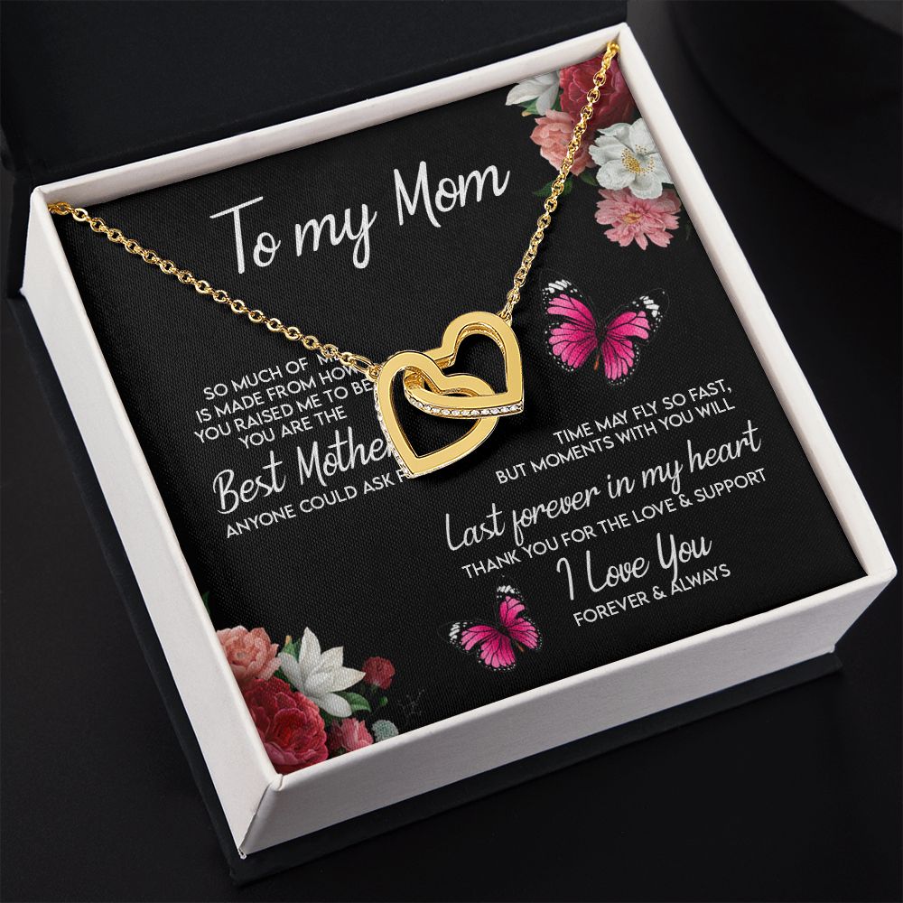 To My Mom Necklace, Gift For Mom, Mother's Day Gift from Daughter, Mom Jewelry Gift for Mothers Day, Birthday Gift for Mother, Moms Gift from Daughter Son, Necklace for Mom Mother 13 Interlocking Hearts Necklace