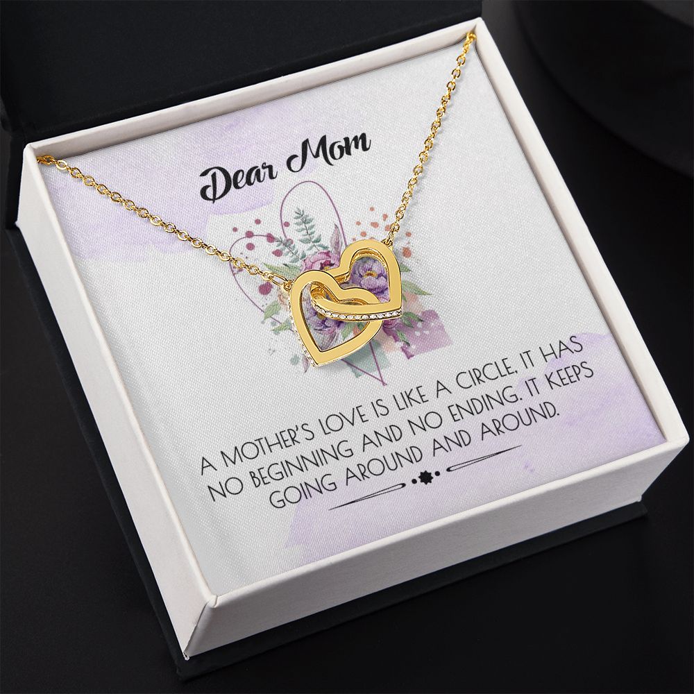 To My Mom Necklace Pendant Gift From Daughter Or Son Happy Mother's Day Gift For Mom Birthday, Anniversary Interlocking Hearts Necklace