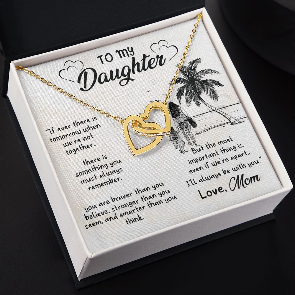 To My Daughter Sunset Necklace Pendant Gift From Mom Necklace The Most Important With Message Card Gift Box Gift For To Daughter, Daughter In Law On Birthday Anniversary Interlocking Hearts Necklace