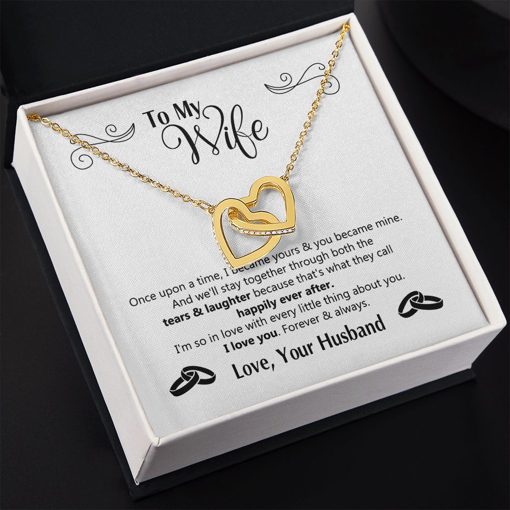 To My Wife Gift Necklace For Wife Anniversary For Wife Romantic Gifts For Her 175125613050 Interlocking Hearts Necklace