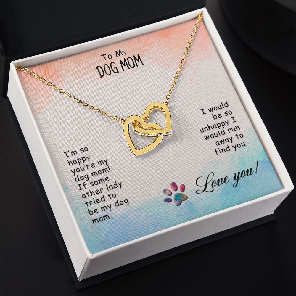 Love Knot Necklace, Dog Mom Gift For Mother's Day, Dog Mom Necklace For Women, Dog Mama Sentimental Gift, Dog Lover Gifts For Her, Unique2 Interlocking Hearts Necklace