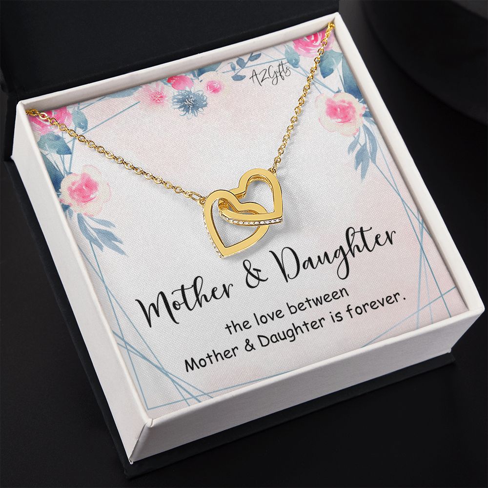 Mom Necklace Gifts for Mom from Daughter to Mom Gifts for Mothers Day from Daughter, To My Mom Necklace from Daughter to Mom Birthday Gifts Necklace with Message Card and Gift Box Interlocking Hearts Necklace