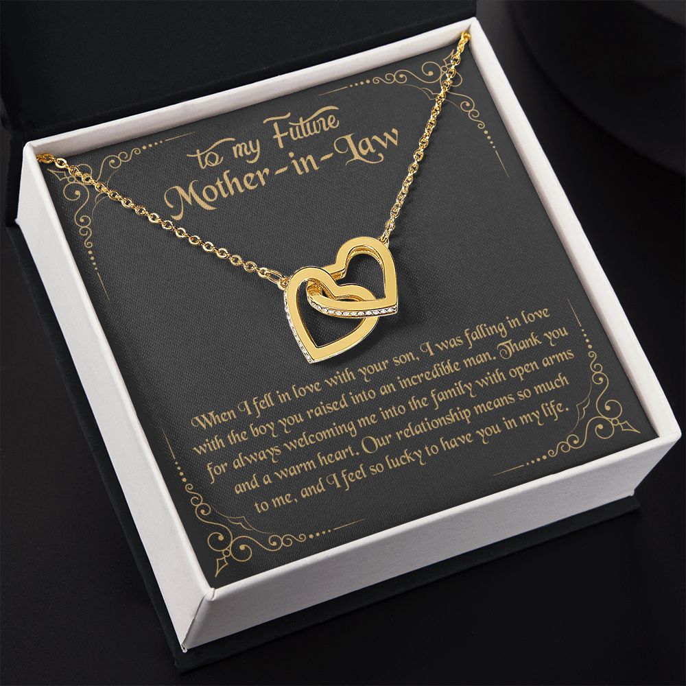 Mother in Law Necklace, Jewelry for Women, Future Mother in Law Gifts from Daughter in Law, Mother of Bride Gifts For Mother in Law, Birthday Gifts For Mother In Law From Daughter In Law10 Interlocking Hearts Necklace