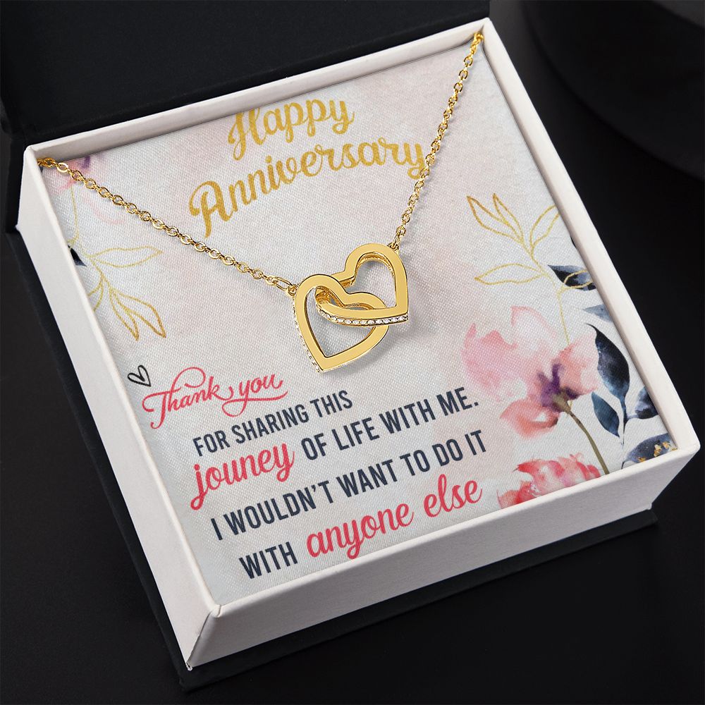 To My Wife Necklace, Wedding Anniversary Jewelry For Women, Necklace For Wife from Husband, Gift For Wife Birthday Gifts From Husband Necklace, Jewelry With Message Card In A Gift Box9 Interlocking Hearts Necklace