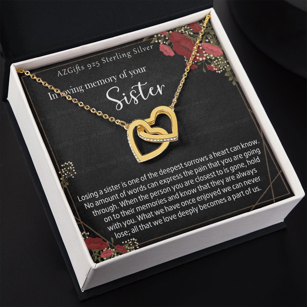 In Loving Memory Of Your Sister Necklace Memorial Gifts For Loss Of Sister Gift Mother Condolence Gift Grief Gift Remembrance Gifts for Bereavement Jewelry Gift for Women 301 Interlocking Hearts Necklace