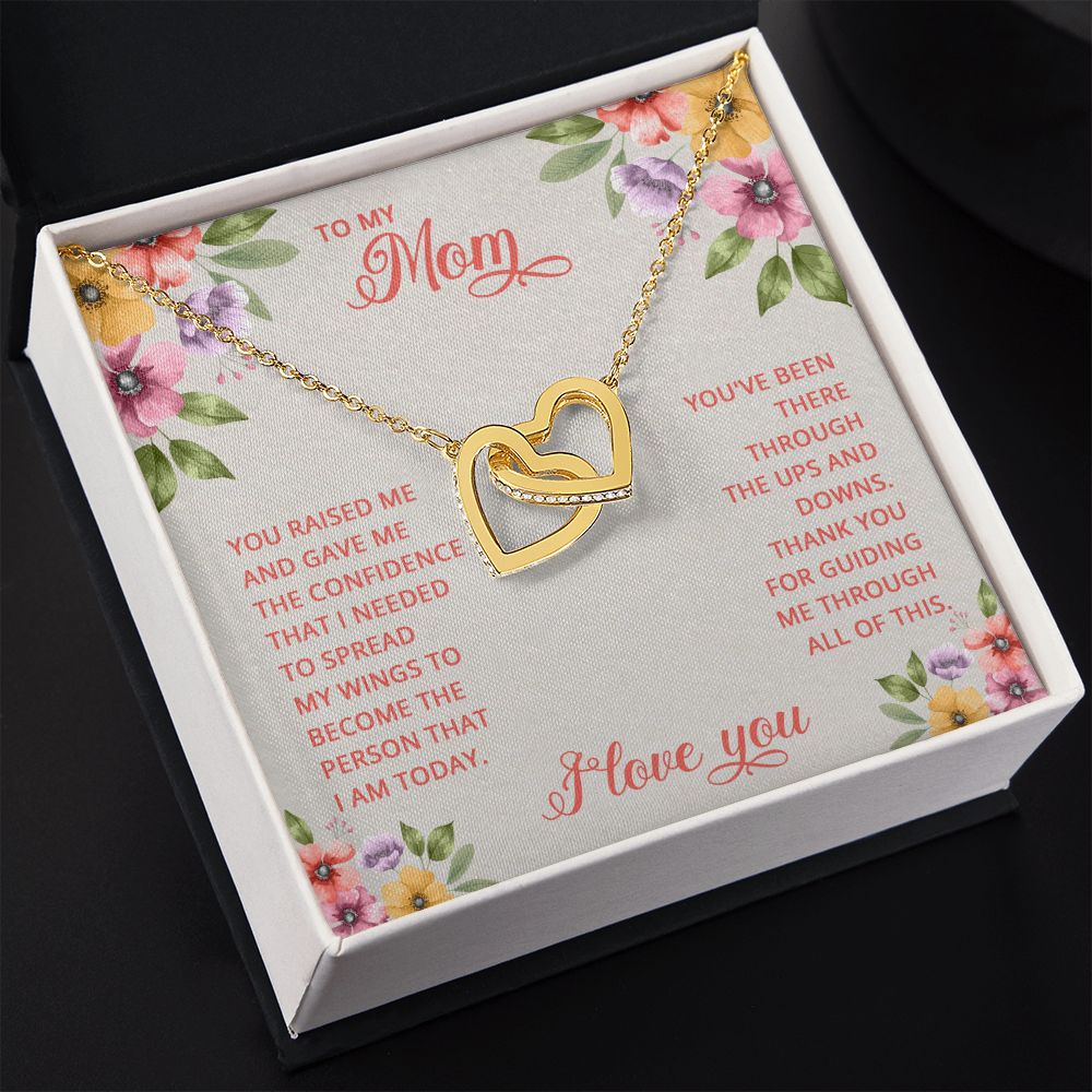 Mom Necklace Gifts for Mom from Daughter to Mom Gifts for Mothers Day from Daughter, To My Mom Necklace from Daughter to Mom Birthday Gifts Necklace with Message Card and Gift Box16 Interlocking Hearts Necklace