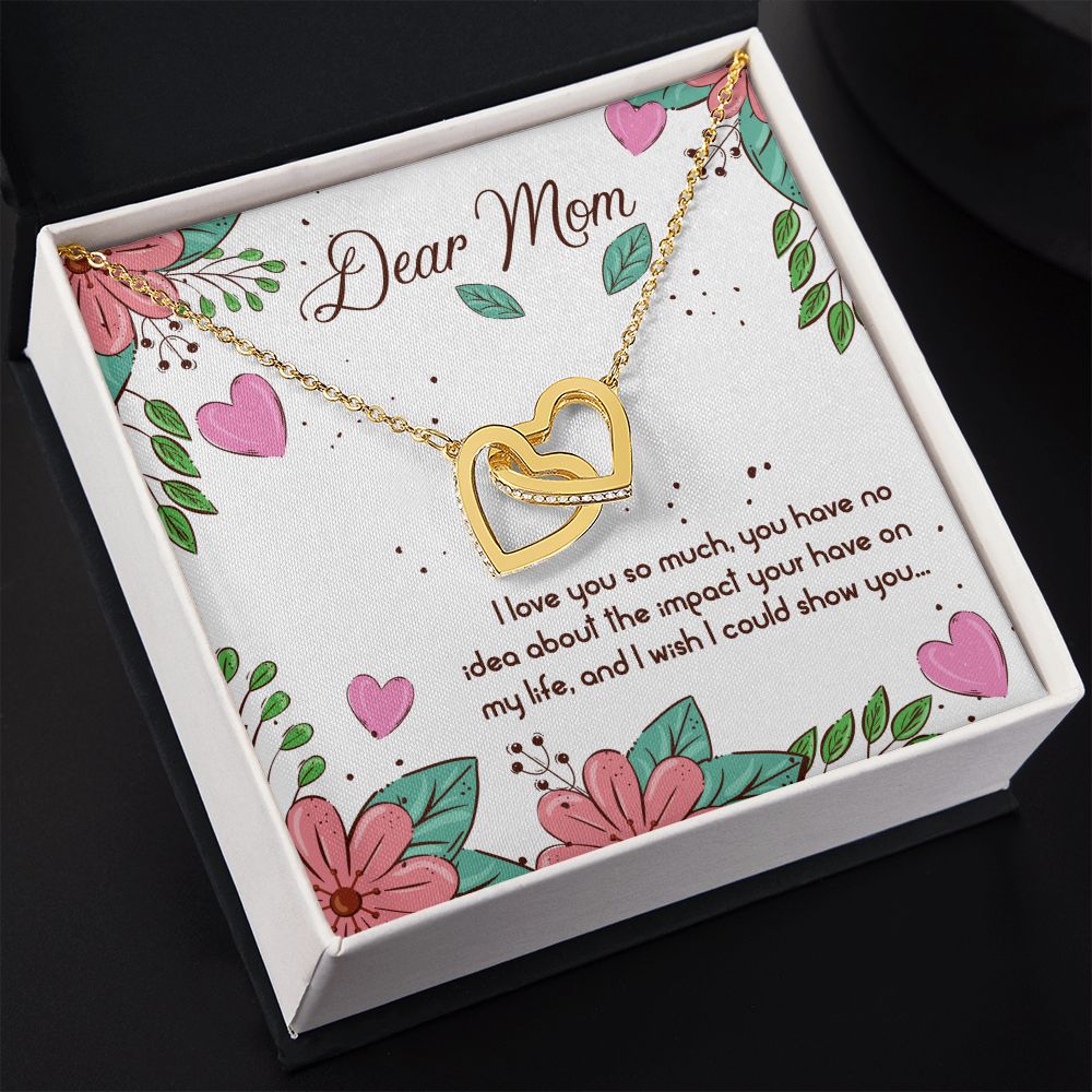 To My Dear Mom Necklace Pendant Gift From Daughter Or Son Necklace For To Mommy, Mother, Mother In Law Gift On Birthday, Anniversary Holiday Gift 30821 Interlocking Hearts Necklace