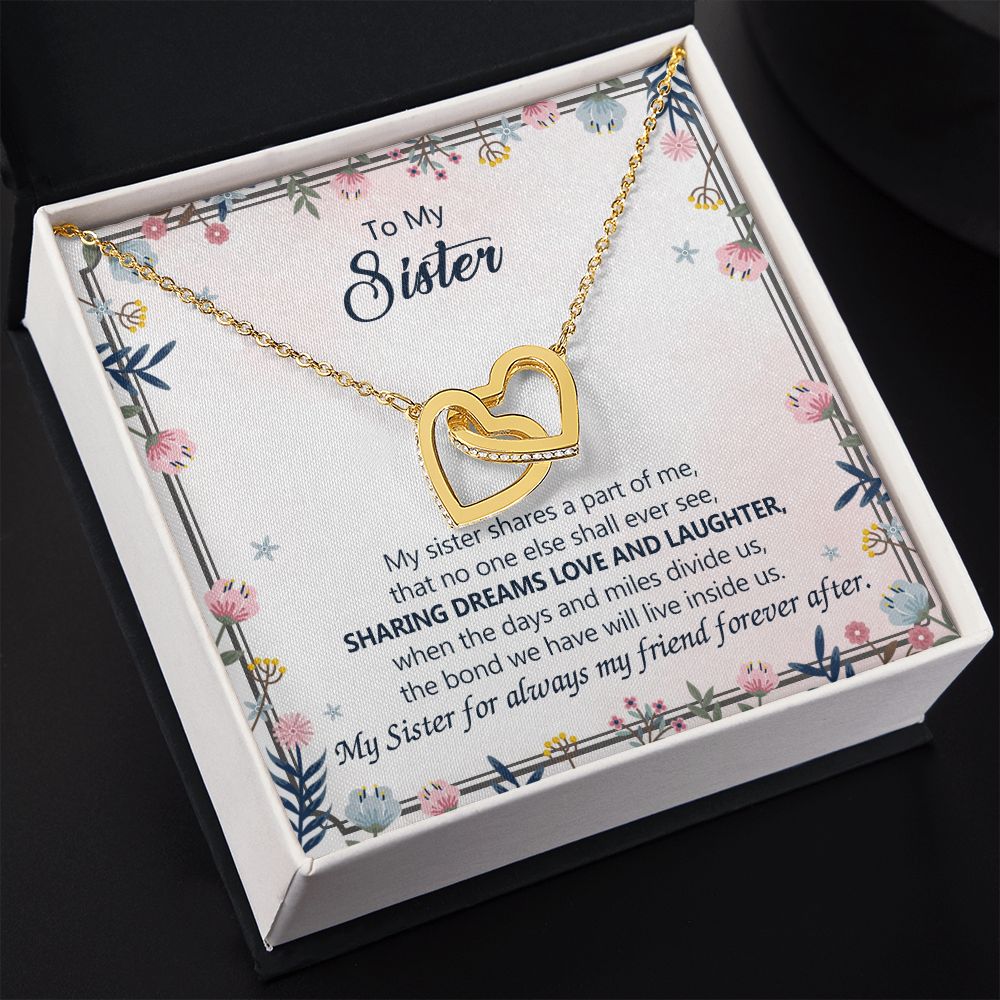 To My Sister Necklace Pendant Inspirational Jewelry For Women Teen Girl Family and Friendship Gifts Sisters Gifts Idea Sister Jewelry Necklace for Sisters Gift for Sister 301 Interlocking Hearts Necklace