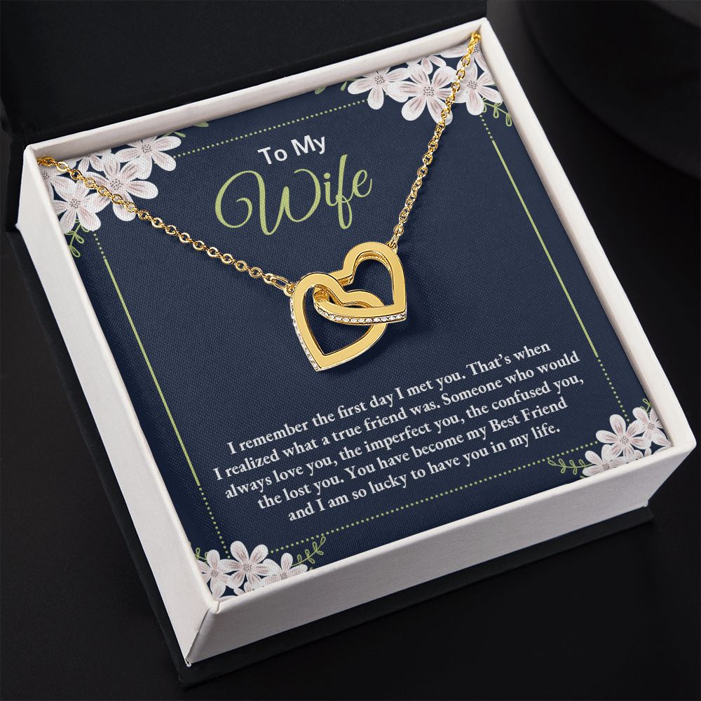 To My Wife Necklace Gift Alluring Beauty Necklace Birthday Gifts for Daughter 175146937086 Interlocking Hearts Necklace