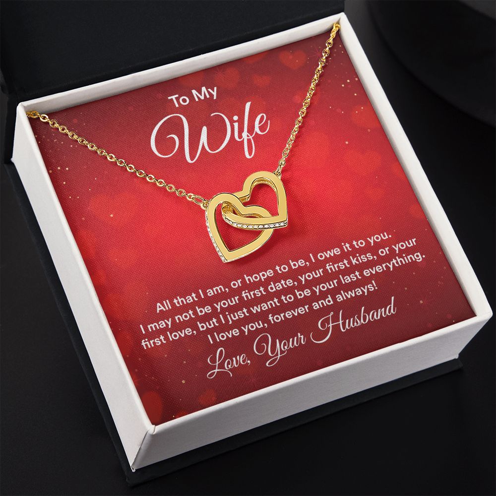 Birthday Gifts For Wife, Necklace Gifts For Wife From Husband, To My Wife Jewelry For Women , To My Wife Necklace  from Husband Wedding Anniversary Present For Wife, Beautiful Wife Jewelry Christmas30 Interlocking Hearts Necklace
