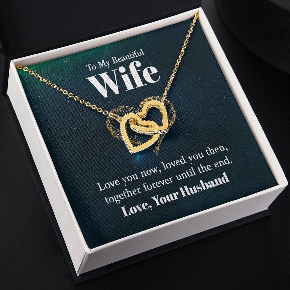 To My Beautiful Wife Necklace, Wedding Anniversary Jewelry For Women, Necklace For Wife from Husband, Gifts For Wife Birthday Gifts Necklace, Jewelry With Message Card In A Gift Box