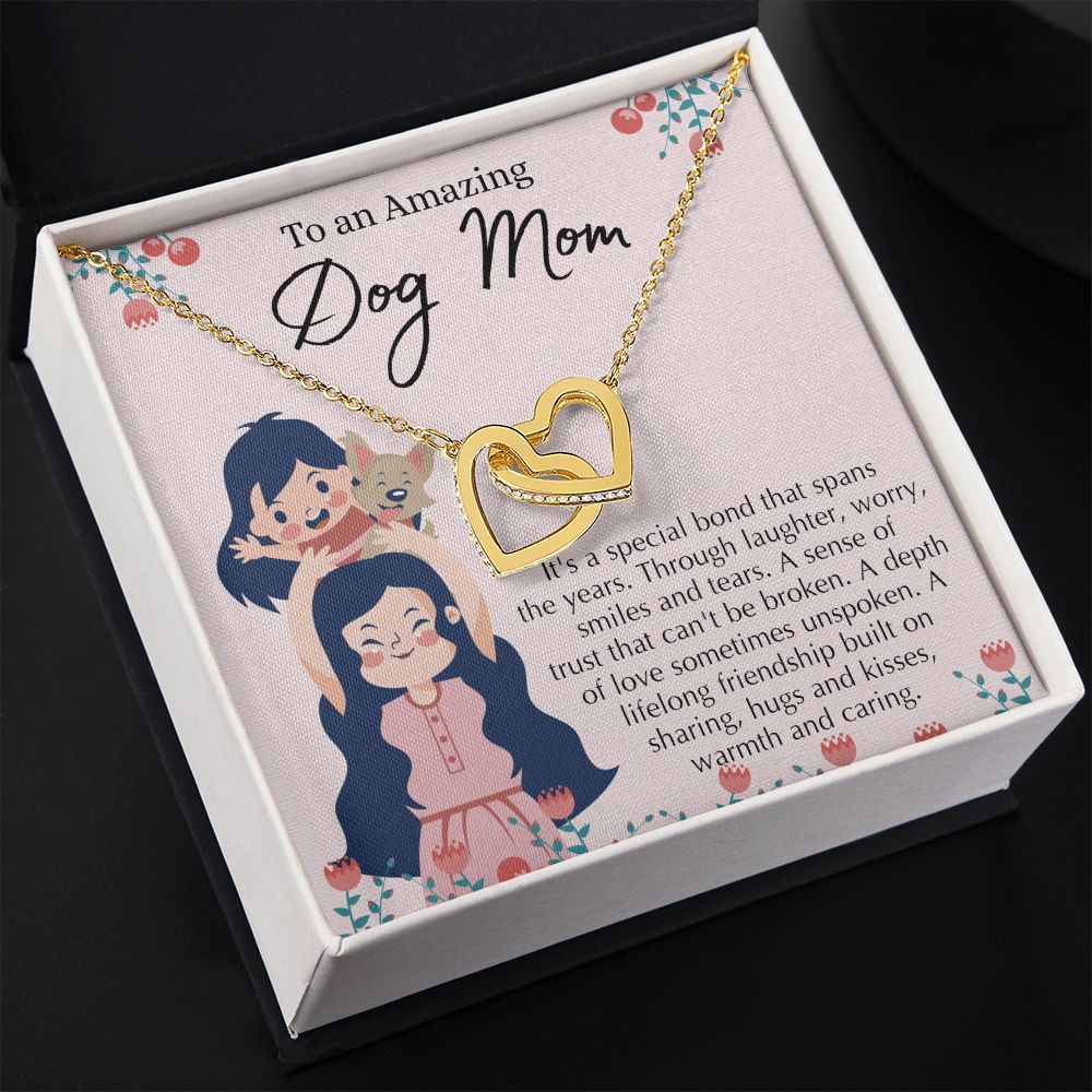 Love Knot Necklace, Dog Mom Gift For Mother's Day, Dog Mom Necklace For Women, Dog Mama Sentimental Gift, Dog Lover Gifts For Her, Unique Interlocking Hearts Necklace