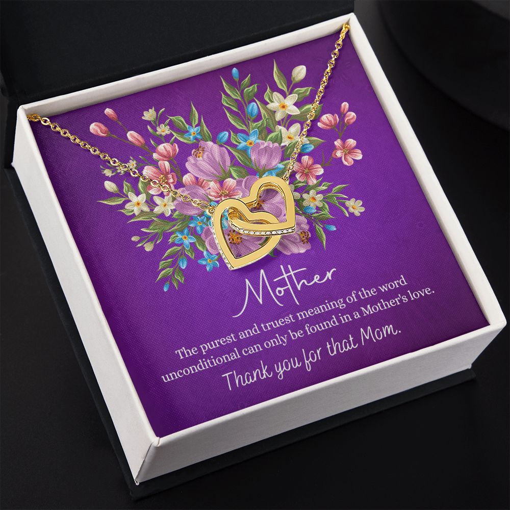 Happy Mother's Day Gift for Mom from Daughter Message Card Necklace Gift Idea Mother Jewelry Mom Necklace from Daughter To My Mom Love Knot Necklace Pendant Interlocking Hearts Necklace