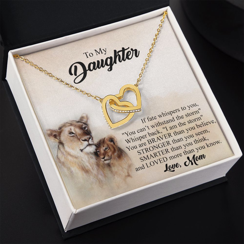 Mother Daughter Gift Ideas, To My Daughter Gift Necklace from Mom, Jewelry Pendant Present for Daughter, Birthday Christmas Gift Graduation Gifts for Daughters, Mother and Daughter Necklace 24 Interlocking Hearts Necklace