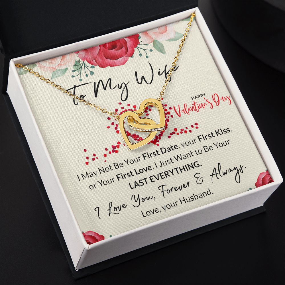 To My Wife Necklace from Husband, Personalized Necklace for Women, Luxury Necklace for Wife from Man Men, Wedding Anniversary Present For Wife, Beautiful Wife Jewelry Christmas Birthday Gift For Wife23 Interlocking Hearts Necklace