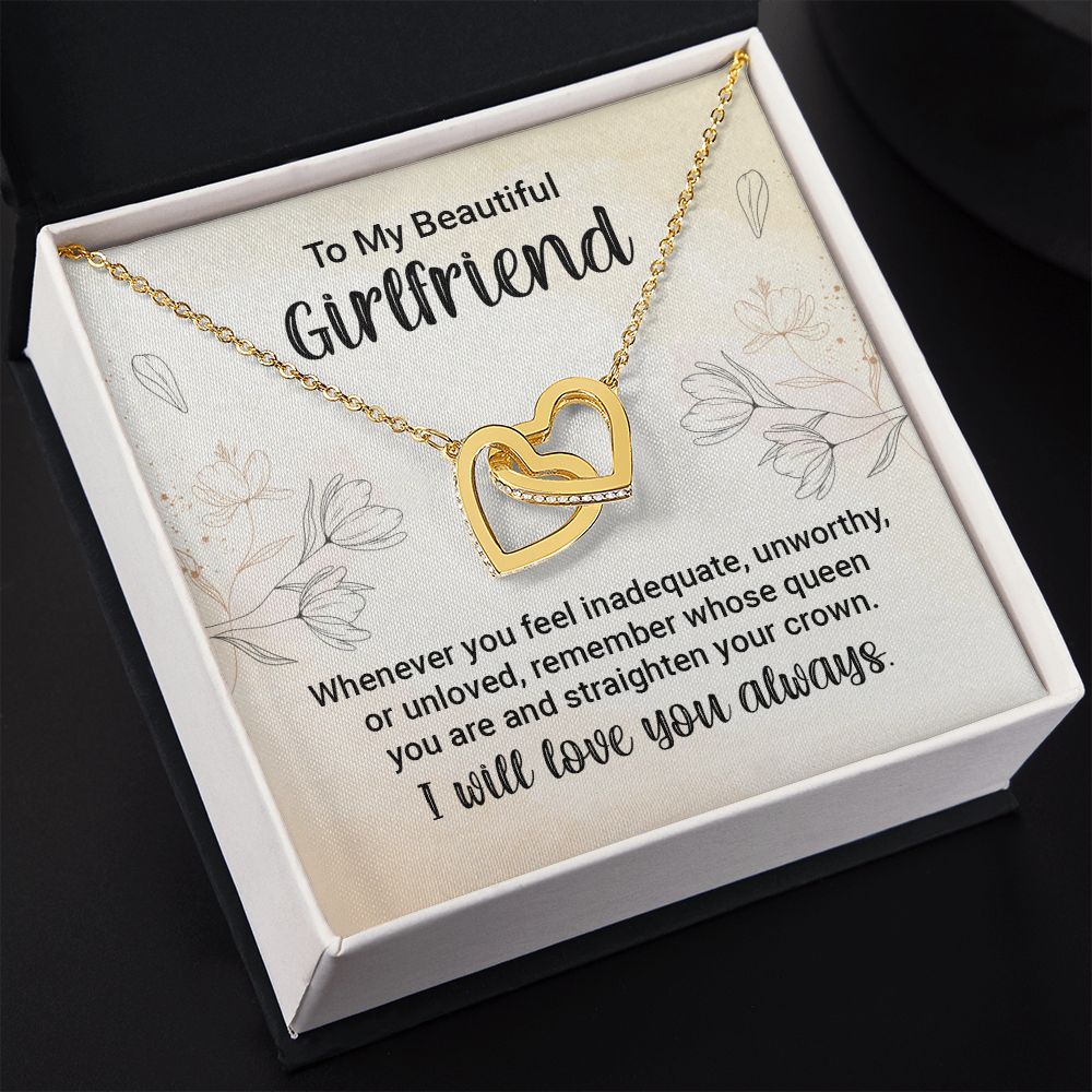 To My Girlfriend Necklace from Boyfriend To My Future Wife Necklace Jewelry For Girlfriend Gift For Girlfriend Gift for Her Romantic Birthday Valentines Day Gift For Girlfriend Gifts Necklaces Interlocking Hearts Necklace