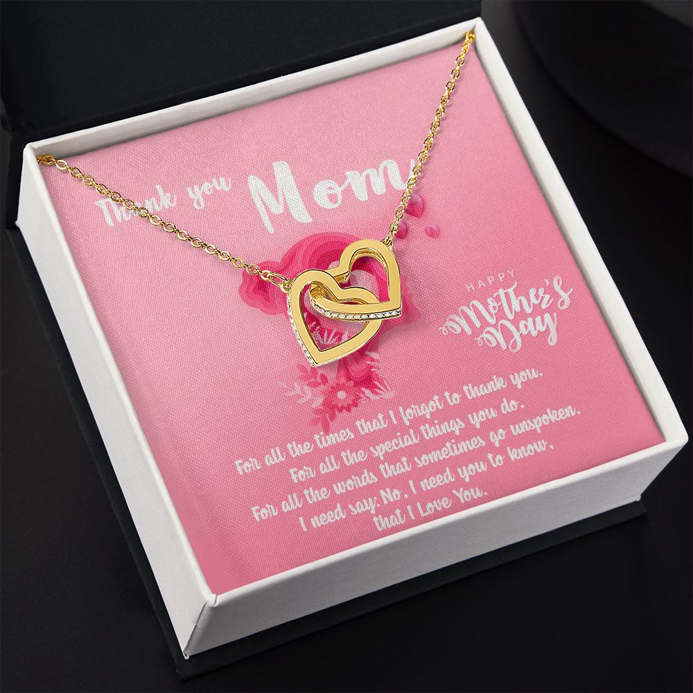 Mom Necklace Gifts for Mom from Daughter to Mom Gifts for Mothers Day from Daughter, To My Mom Necklace from Daughter to Mom Birthday Gifts Necklace with Message Card and Gift Box5 Interlocking Hearts Necklace