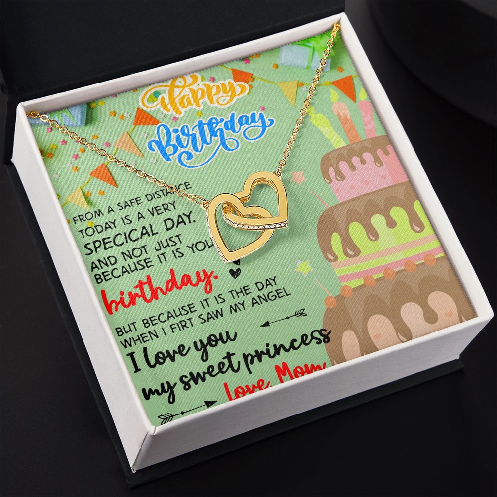 Mother Daughter Gift Ideas, To My Daughter Gift Necklace from Mom, Jewelry Pendant Present for Daughter, Birthday Christmas Gift Graduation Gifts for Daughters, Mother and Daughter Necklace 31 Interlocking Hearts Necklace