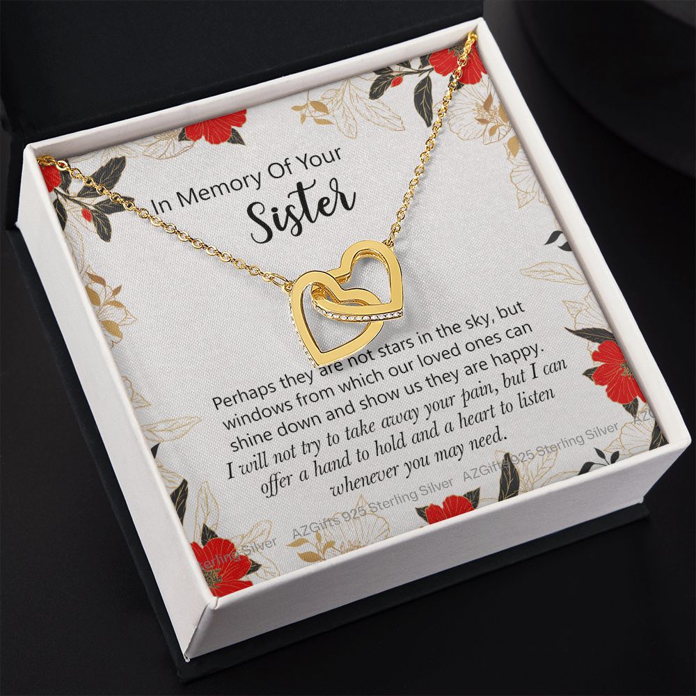 In Memory Of Your Sister Gift, Sympathy Loss Of Sister, Memorial Gift For Loss Of Sister , Sympathy Gift Loss Of A Sister, Loss Of A Sister Interlocking Hearts Necklace