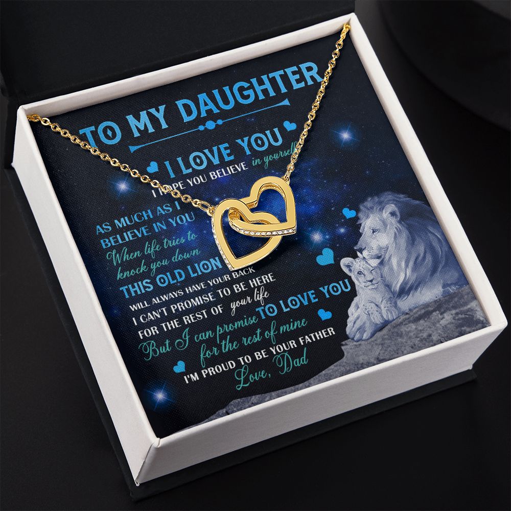 Dad To Daughter Necklace Jewelry Gift for Daughter from Dad Father Daughter Gift 175009114907 Interlocking Hearts Necklace