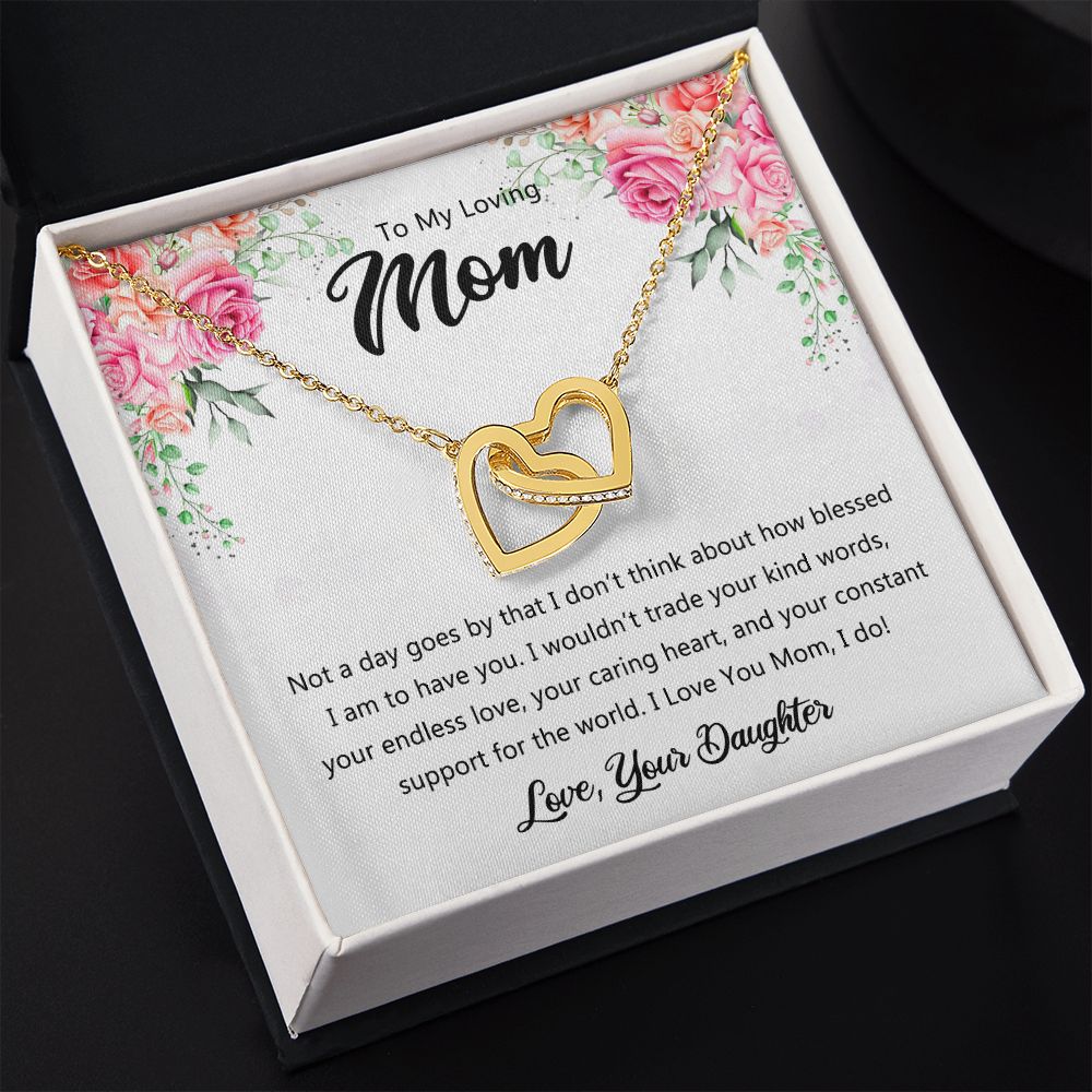 To My Mom Necklace, Gift For Mom, Mother's Day Gift from Daughter, Mom Jewelry Gift for Mothers Day, Birthday Gift for Mother, Moms Gift from Daughter Son, Necklace for Mom Mother 9 Interlocking Hearts Necklace
