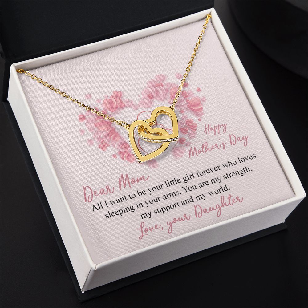 Mom Necklace Gifts for Mom from Daughter to Mom Gifts for Mothers Day from Daughter, To My Mom Necklace from Daughter to Mom Birthday Gifts Necklace with Message Card and Gift Box25 Interlocking Hearts Necklace