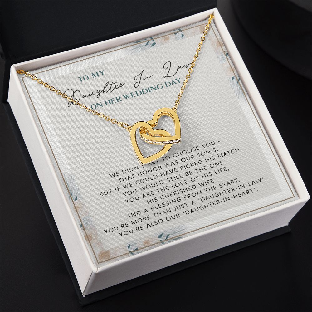 Wedding Gift From mother On Wedding Day To My Daughter-in-law Wedding Day Interlocking Hearts Necklace