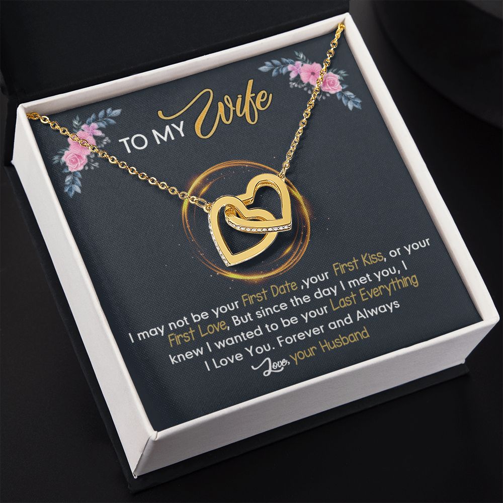 Birthday Gifts For Wife, Necklace Gifts For Wife From Husband, To My Wife Jewelry For Women , To My Wife Necklace  from Husband Wedding Anniversary Present For Wife, Beautiful Wife Jewelry Christmas24 Interlocking Hearts Necklace
