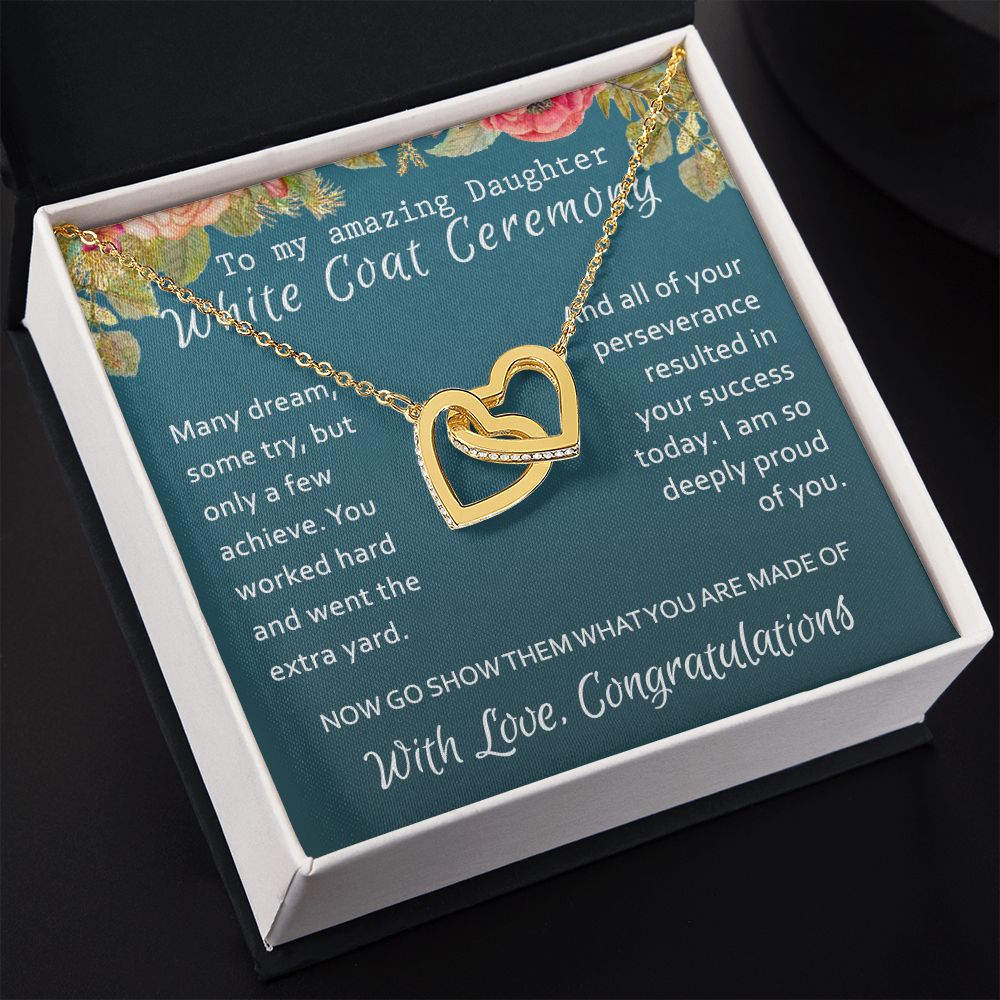 White Coat Ceremony Gift Necklace Medical School Graduation Student Ceremony New Doctor Graduation Gift For Doctor Residency Gifts Necklace For Girl, Pendant For for Her Daughter Sister Interlocking Hearts Necklace